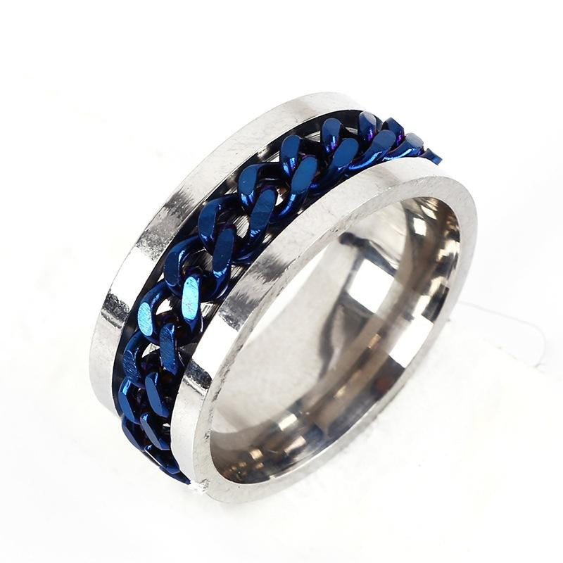 Stainless Steel Chain Spinner Ring for Men and Boys