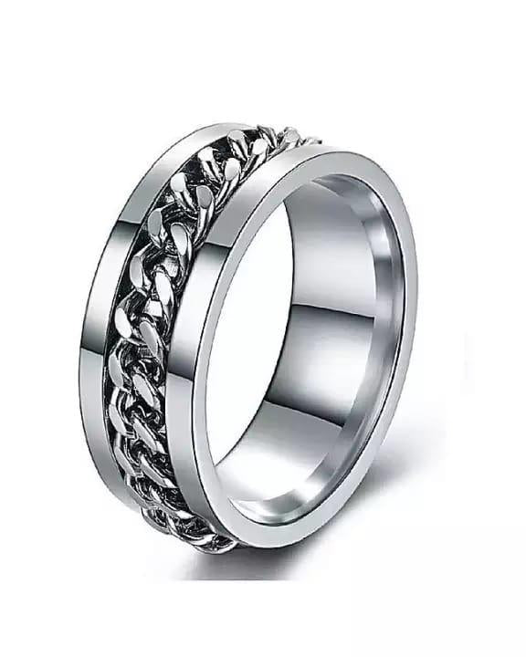 Stainless Steel Chain Spinner Ring for Men and Boys