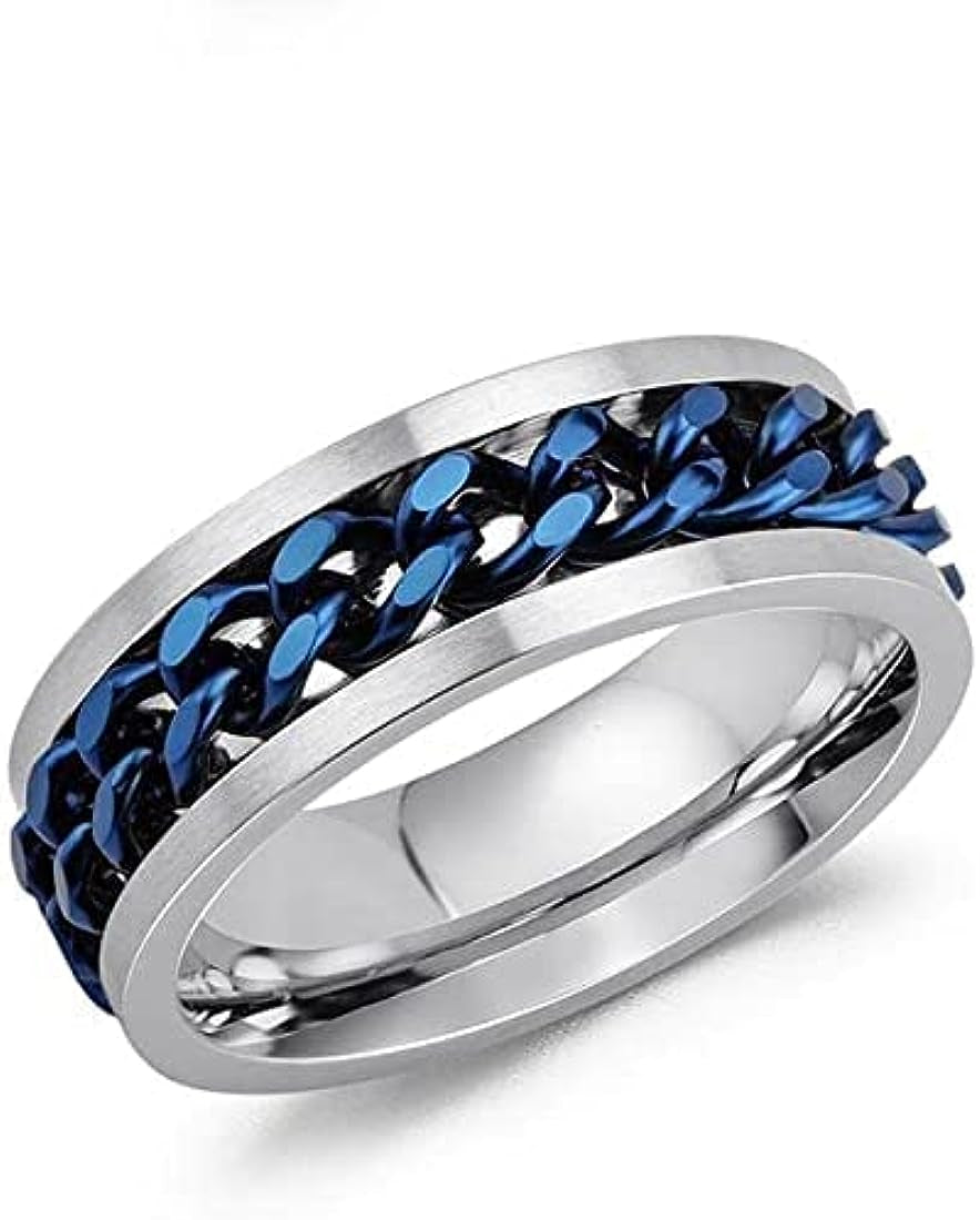 Stainless Steel Chain Spinner Ring for Men and Boys