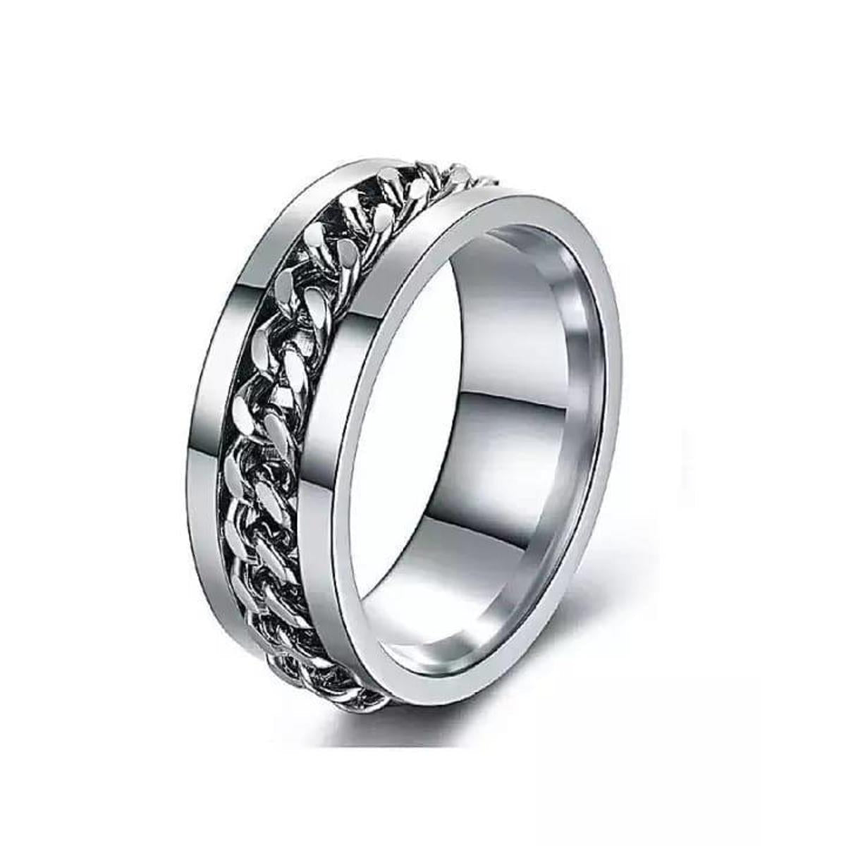 Stainless Steel Chain Spinner Ring for Men and Boys